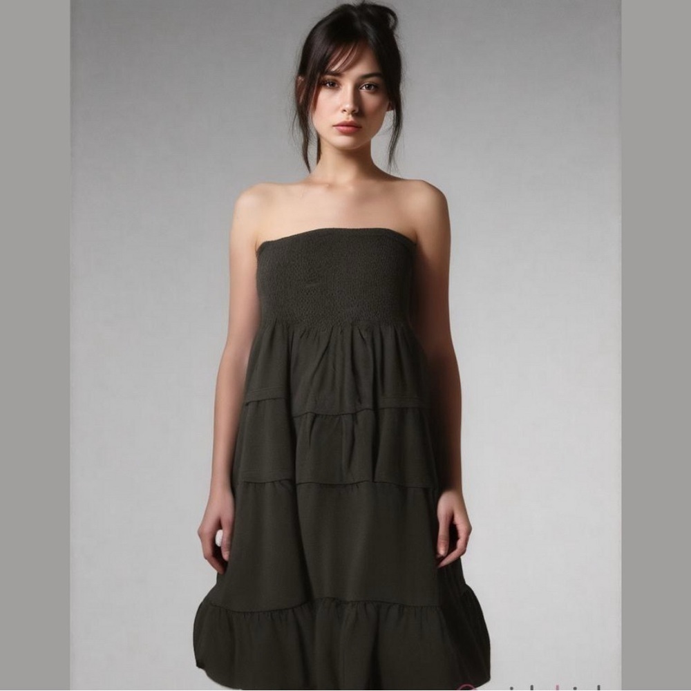 Black tube top short dress. Medium